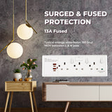 Convertor Socket 1G/2G To 3-Gang 13A with USB A+C (40W PD3.0)