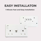 Convertor Socket 1G To 2-Gang 13A with USB A+C (20W PD3.0)