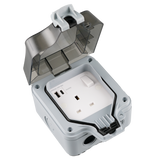 IP66 WaterProof 13A 1Gang Switched Socket with USB Type A and Type C (PD3.0 20W)