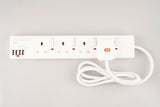 4 Way / 2 Metre Extension Lead with USB (4800mA)