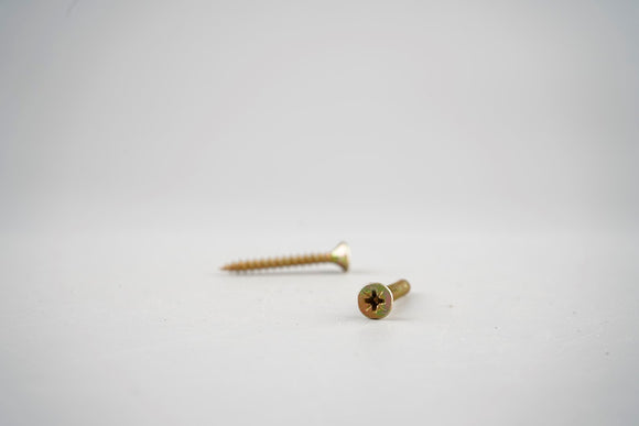 Chipboard Screws - Double countersunk 5.0mm x 40 - Zinc/yellow -waxed (Pack of 200)