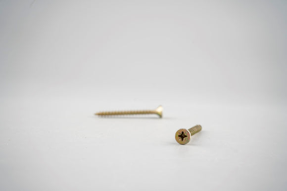 Chipboard Screws - Double countersunk 5.0mm x 50 - Zinc/yellow -waxed (Pack of 200)