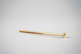 Chipboard Screws - Double countersunk 6.0mm x 120 - Zinc/yellow -waxed (Pack of 100)