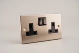 Stainless Steel - ASTA 13A 2Gang SP Switched Socket
