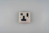 Stainless Steel - 13A 1Gang Switched USB Socket (2400mA)
