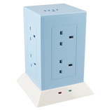 8 Way Tower Socket with Surge and USB (4800mA) - Manchester Blue