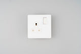Glass Screwless - 13A Single Switched Socket- WHITE