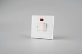Glass Screwless - 13A Switched Fused Spur Unit with Neon - WHITE