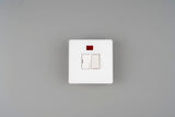 Glass Screwless - 13A Switched Fused Spur Unit with Neon - WHITE