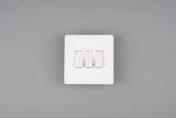 Glass Screwless - 3Gang 10AX 2-way Switch- WHITE