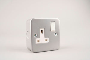 Metal Clad - ASTA 13A Single Switched Socket - Double Pole