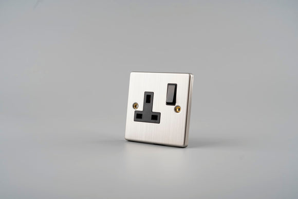 Stainless Steel - ASTA 13A 1Gang Double Pole Switched Socket