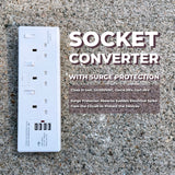 Convertor Socket 1G/2G To 3-Gang 13A with USB (4800mA)