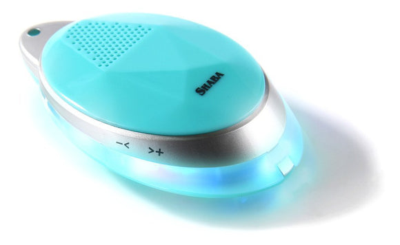 SHABA -  Diamond wearable selfie wearable Bluetooth speaker with LED light effect (BLUE)